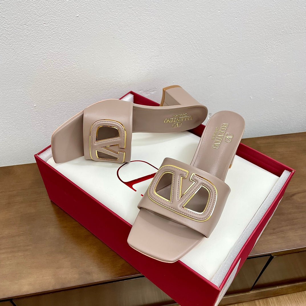 Vlogo Cut-Out 60 Sandal Rose Cannelle Calfskin - Image 2