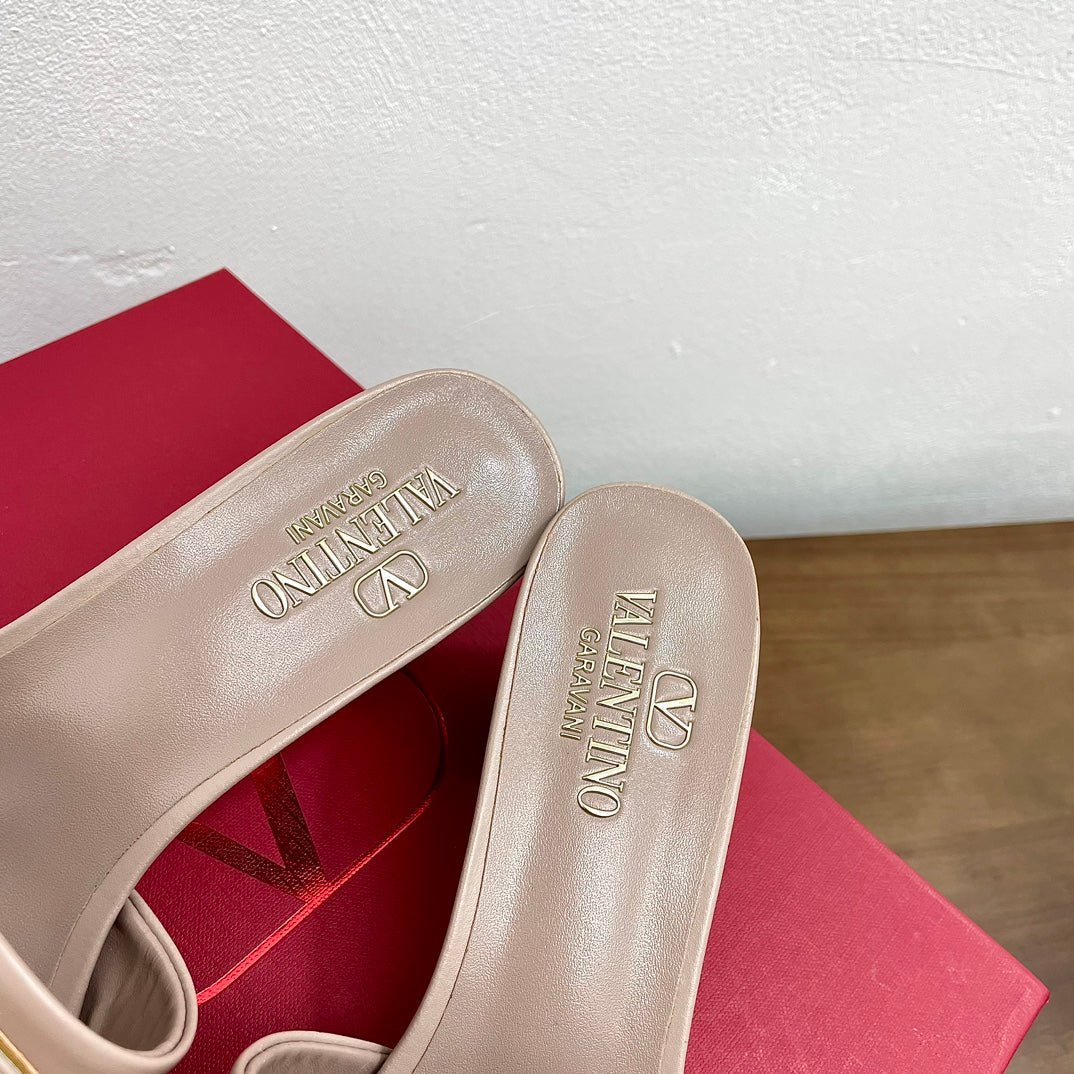Vlogo Cut-Out 60 Sandal Rose Cannelle Calfskin - Image 8