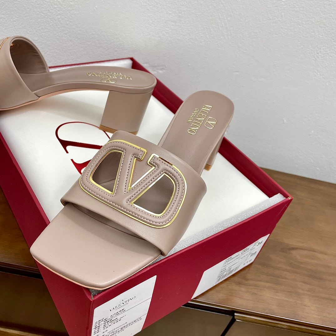 Vlogo Cut-Out 60 Sandal Rose Cannelle Calfskin - Image 9