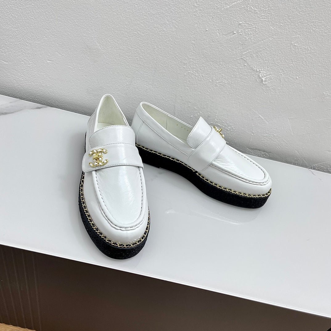 PLATFORM LOAFERS WHITE CALFSKIN - Image 8