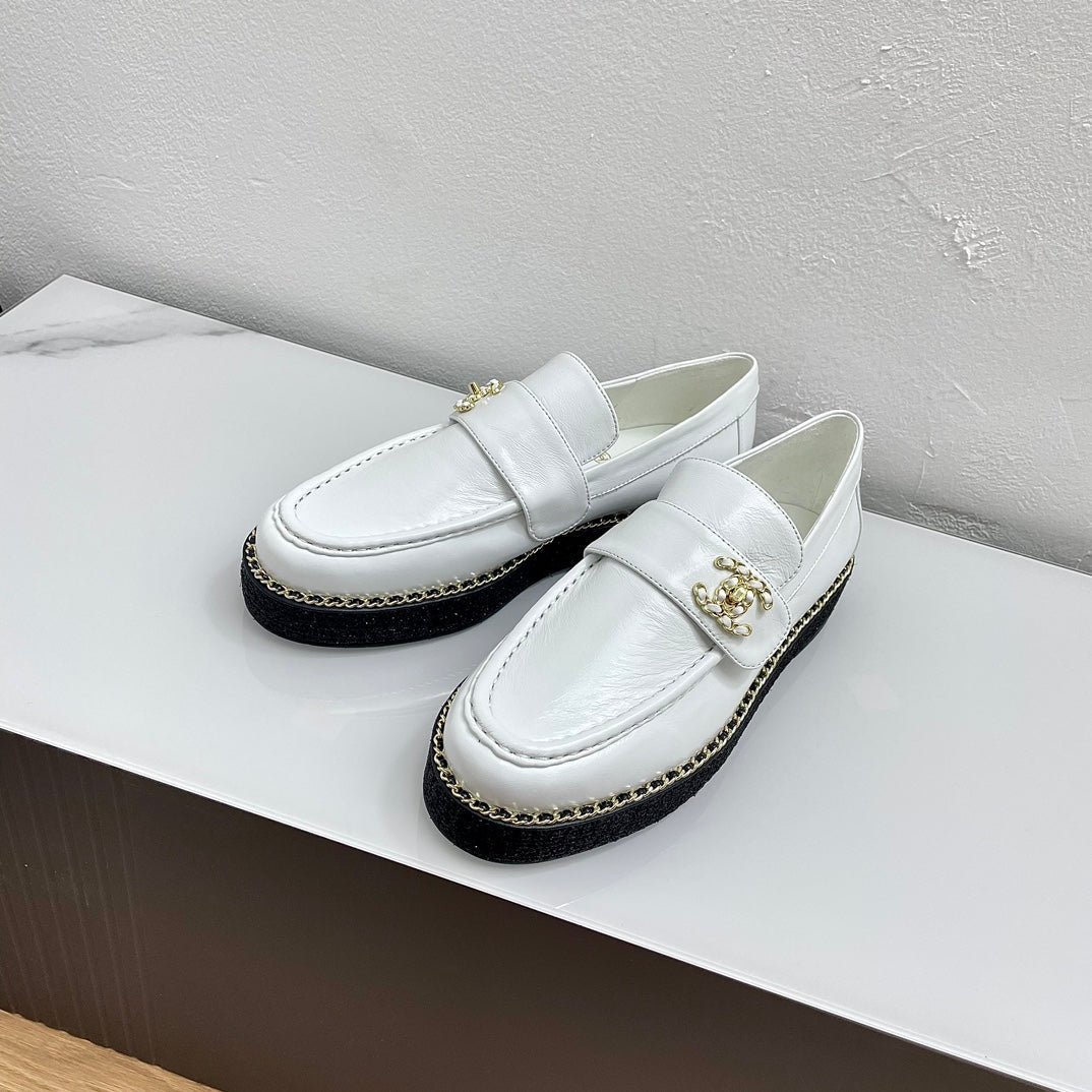 PLATFORM LOAFERS WHITE CALFSKIN - Image 2