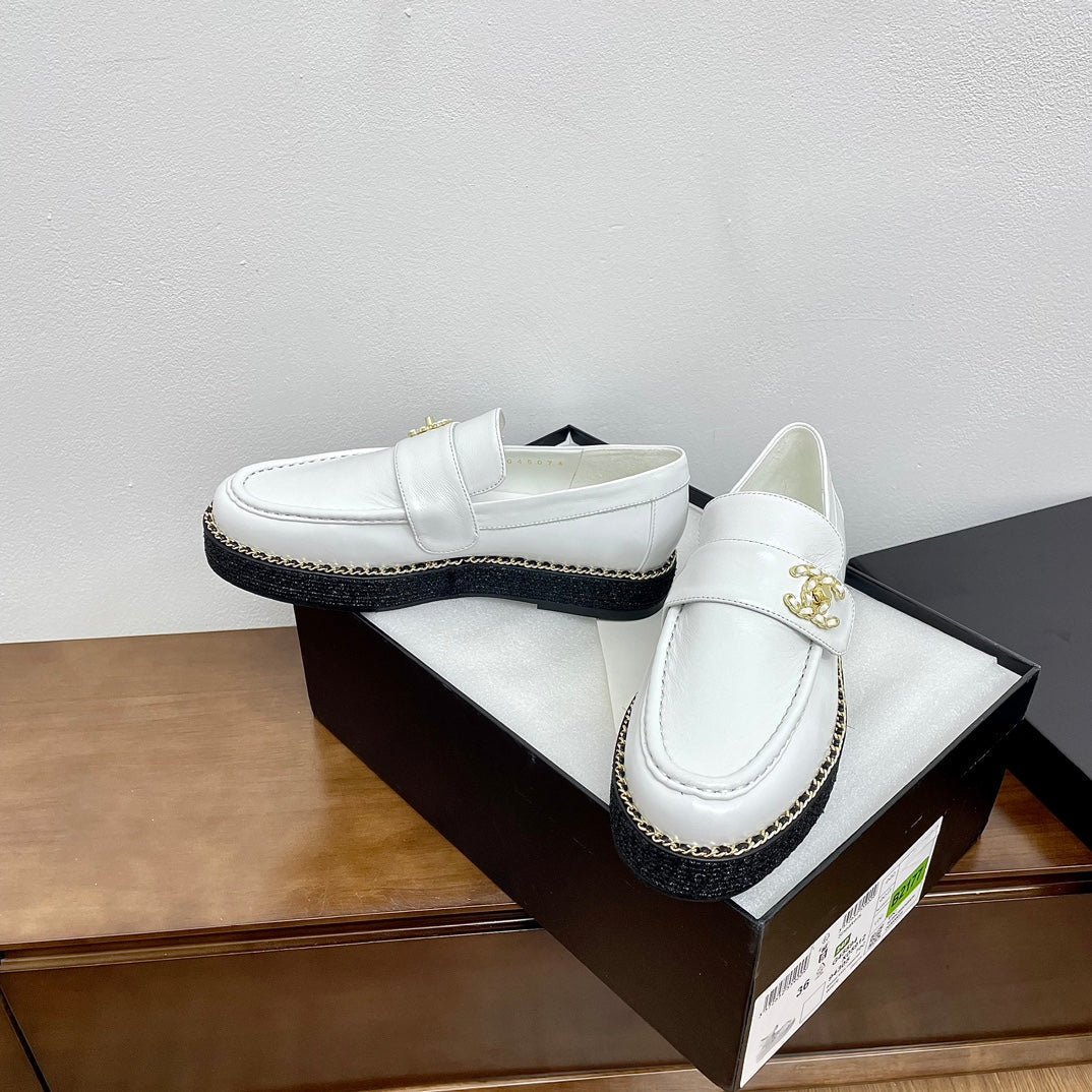 PLATFORM LOAFERS WHITE CALFSKIN - Image 3
