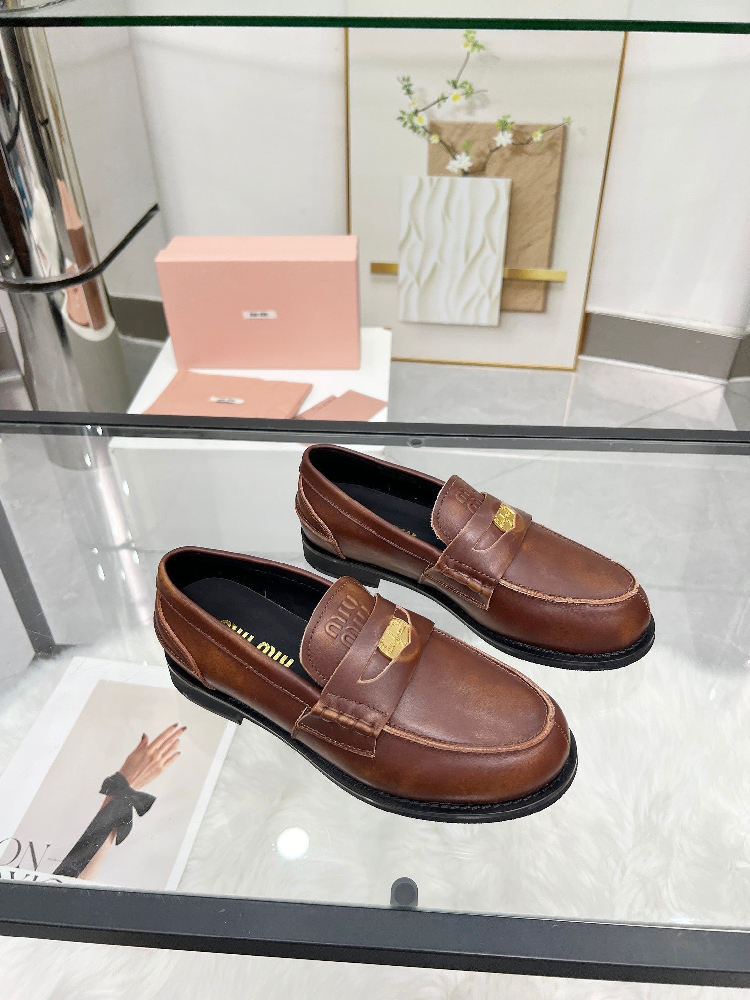PENNY LOAFERS IN BROWN BLENDED CALFSKIN - Image 9