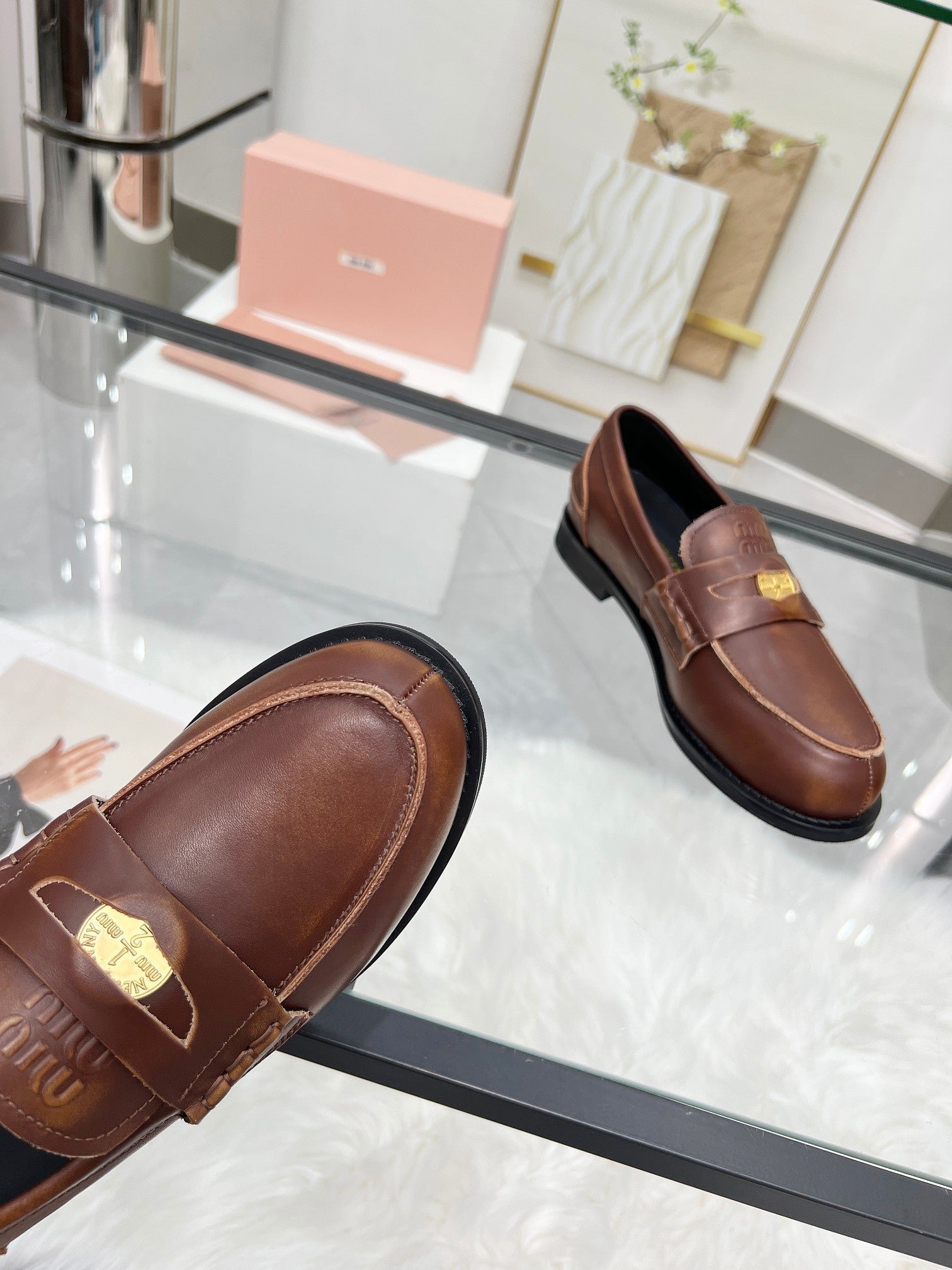 PENNY LOAFERS IN BROWN BLENDED CALFSKIN - Image 7