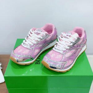 ORBIT SNEAKER IN BLUSH PINK TECHNICAL FABRIC AND METALLIC MESH