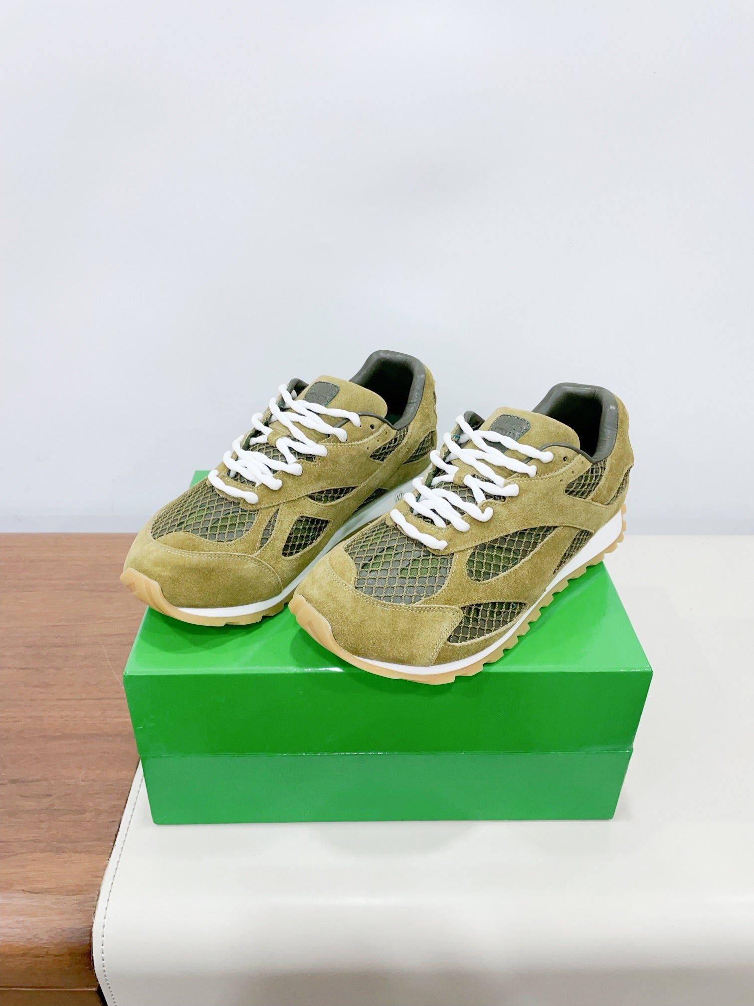 ORBIT SNEAKER IN OLIVE GREEN SUEDE AND TECHNICAL MESH - Image 3
