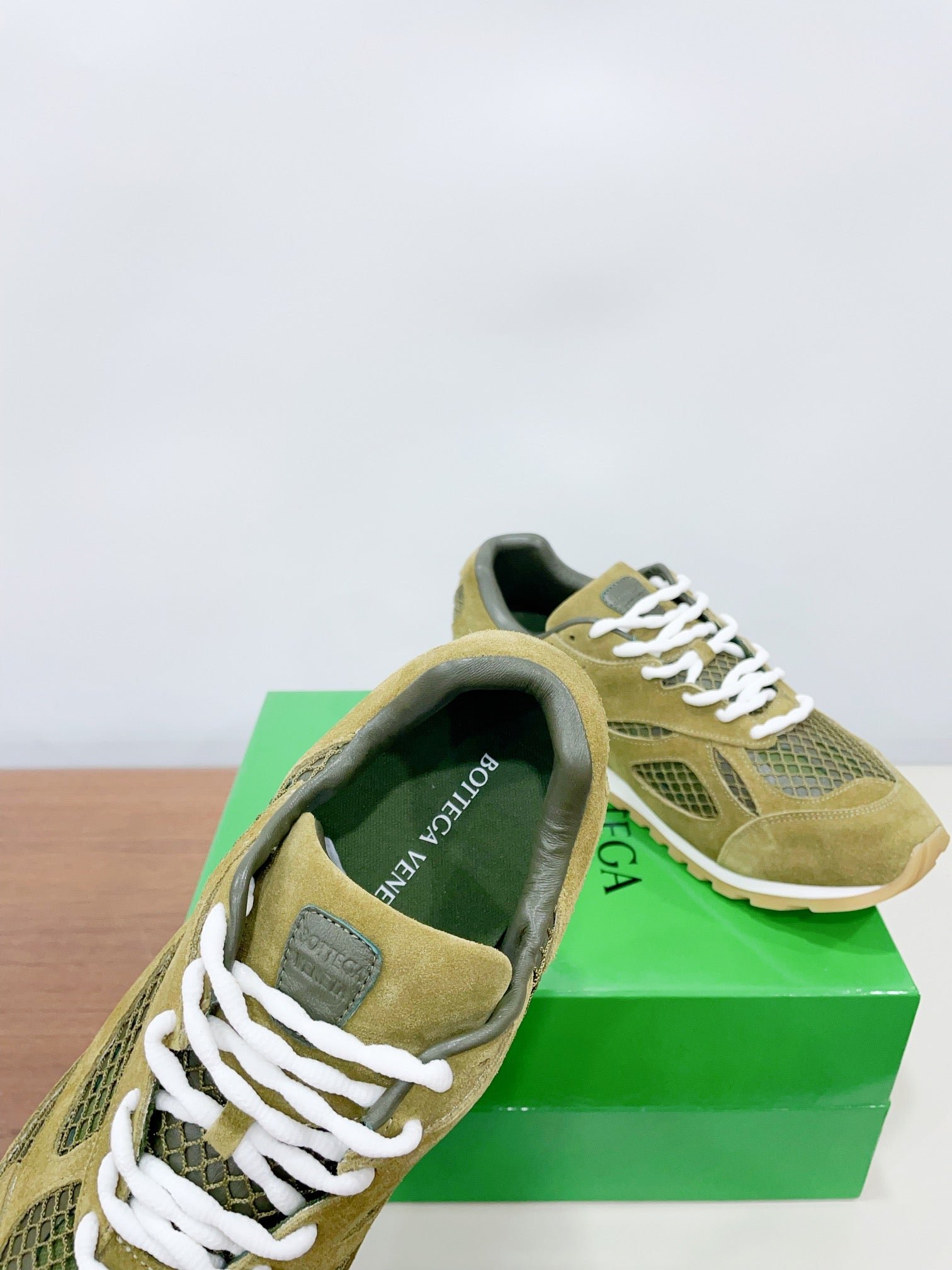 ORBIT SNEAKER IN OLIVE GREEN SUEDE AND TECHNICAL MESH - Image 8