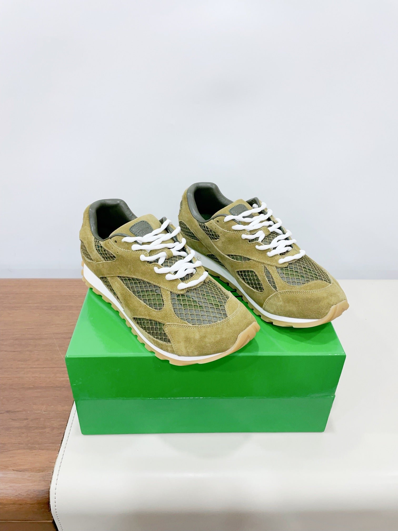 ORBIT SNEAKER IN OLIVE GREEN SUEDE AND TECHNICAL MESH - Image 2