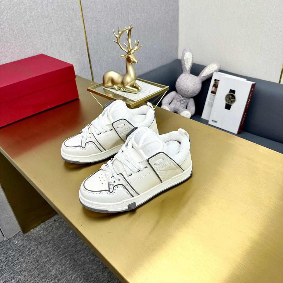 One Stud Sneaker Garavani Calfskin White Grey - Image 9
