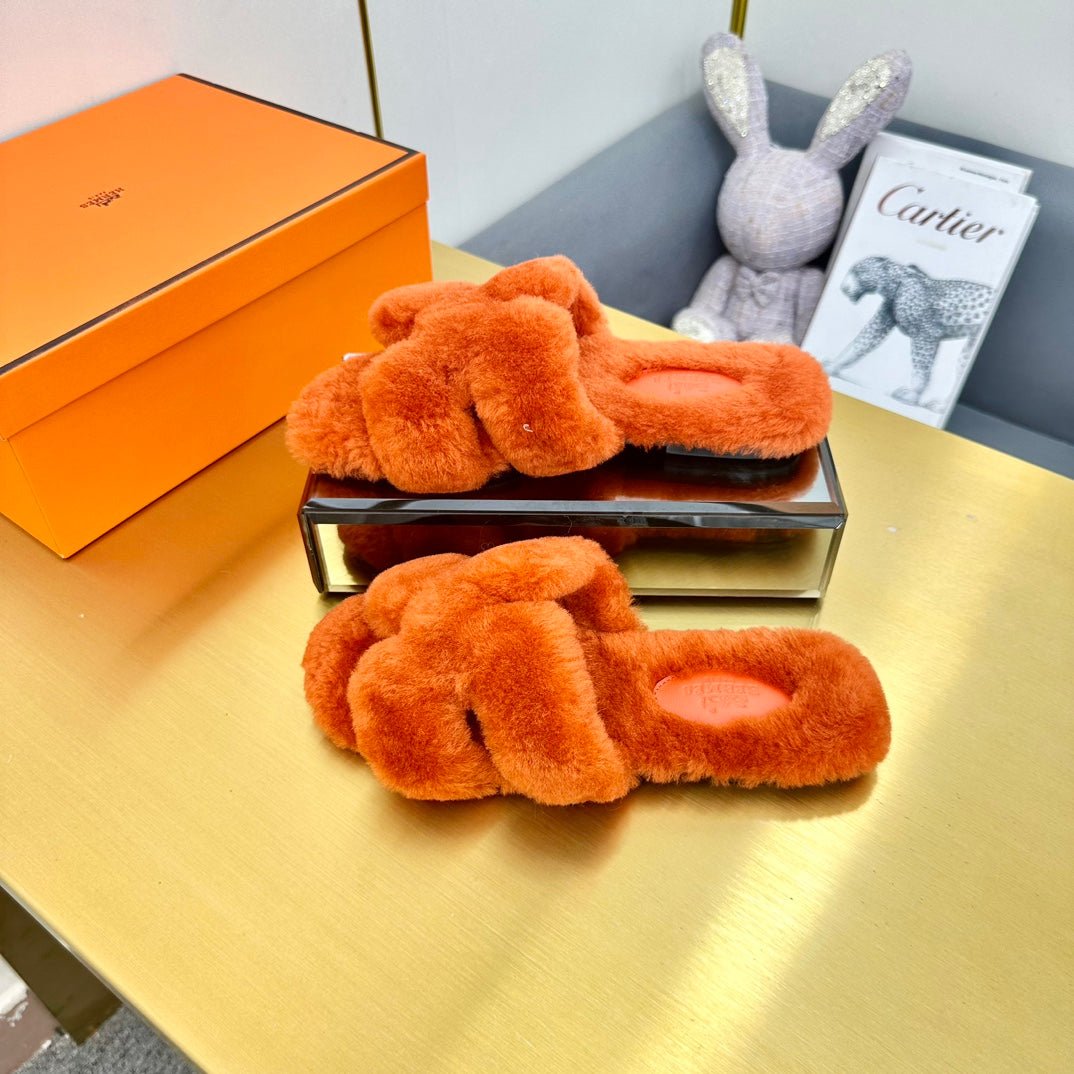 ORAN SHEARLING SANDALS SALAMANDER ORANGE - Image 6