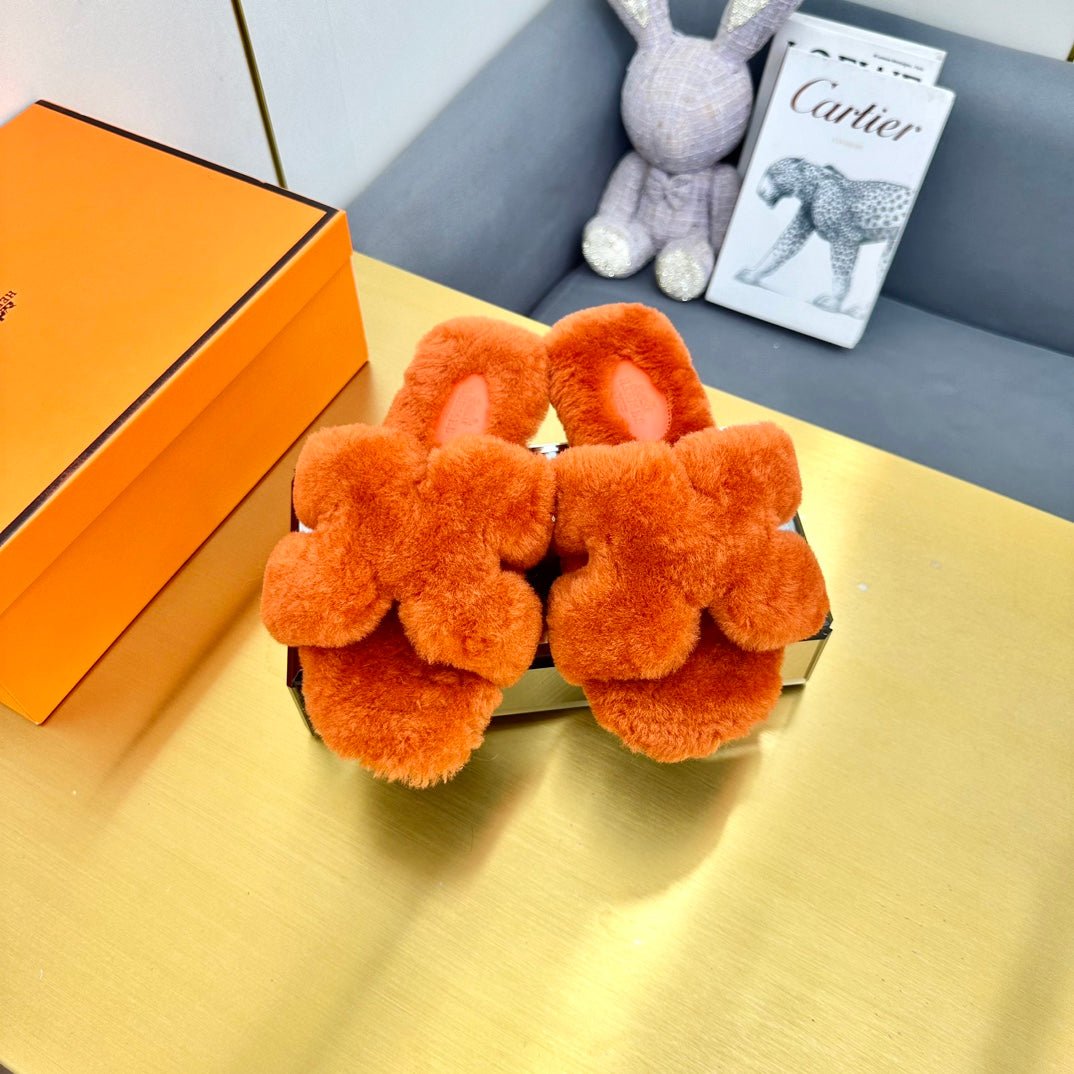 ORAN SHEARLING SANDALS SALAMANDER ORANGE - Image 3