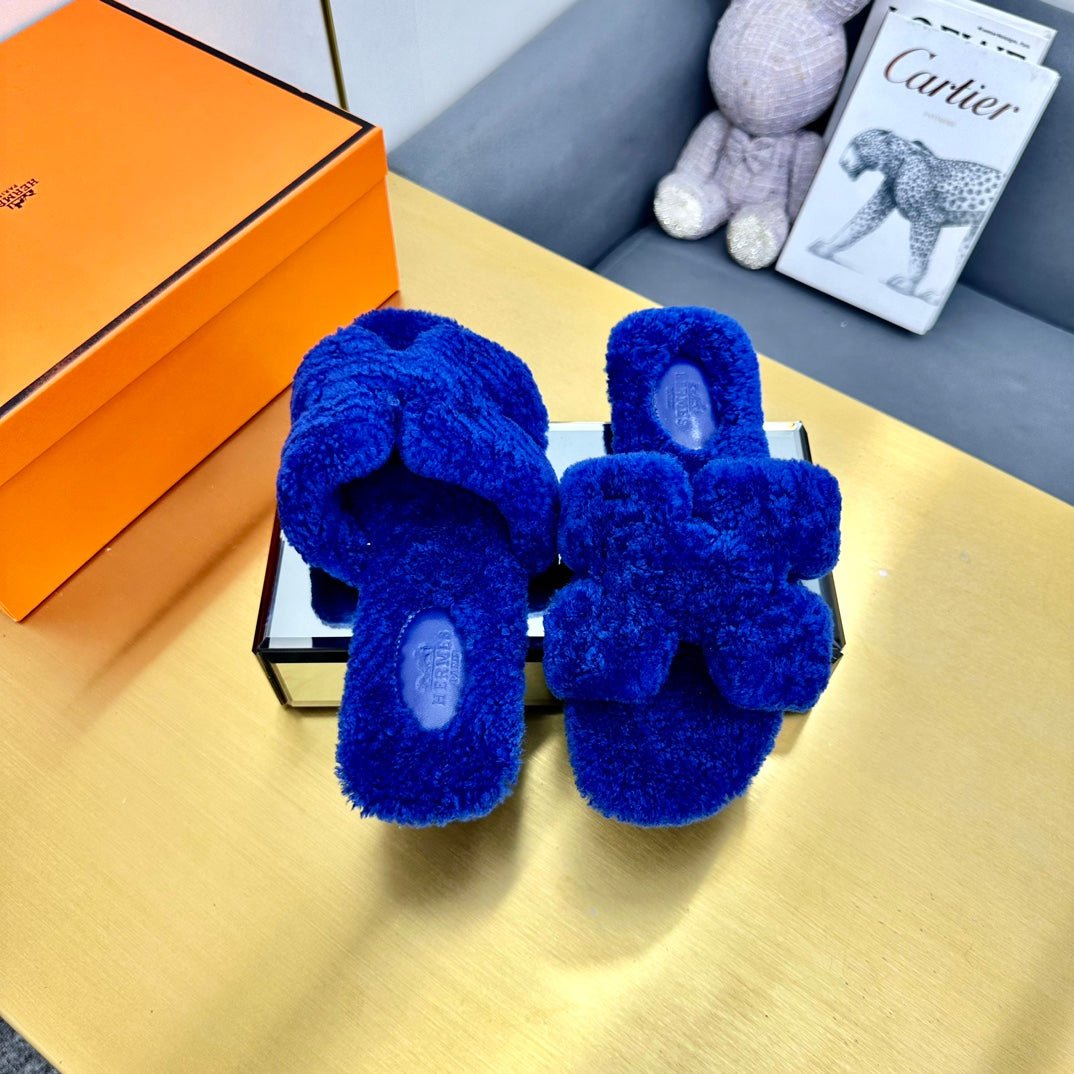 ORAN SHEARLING SANDALS INDIGO BLUE - Image 7