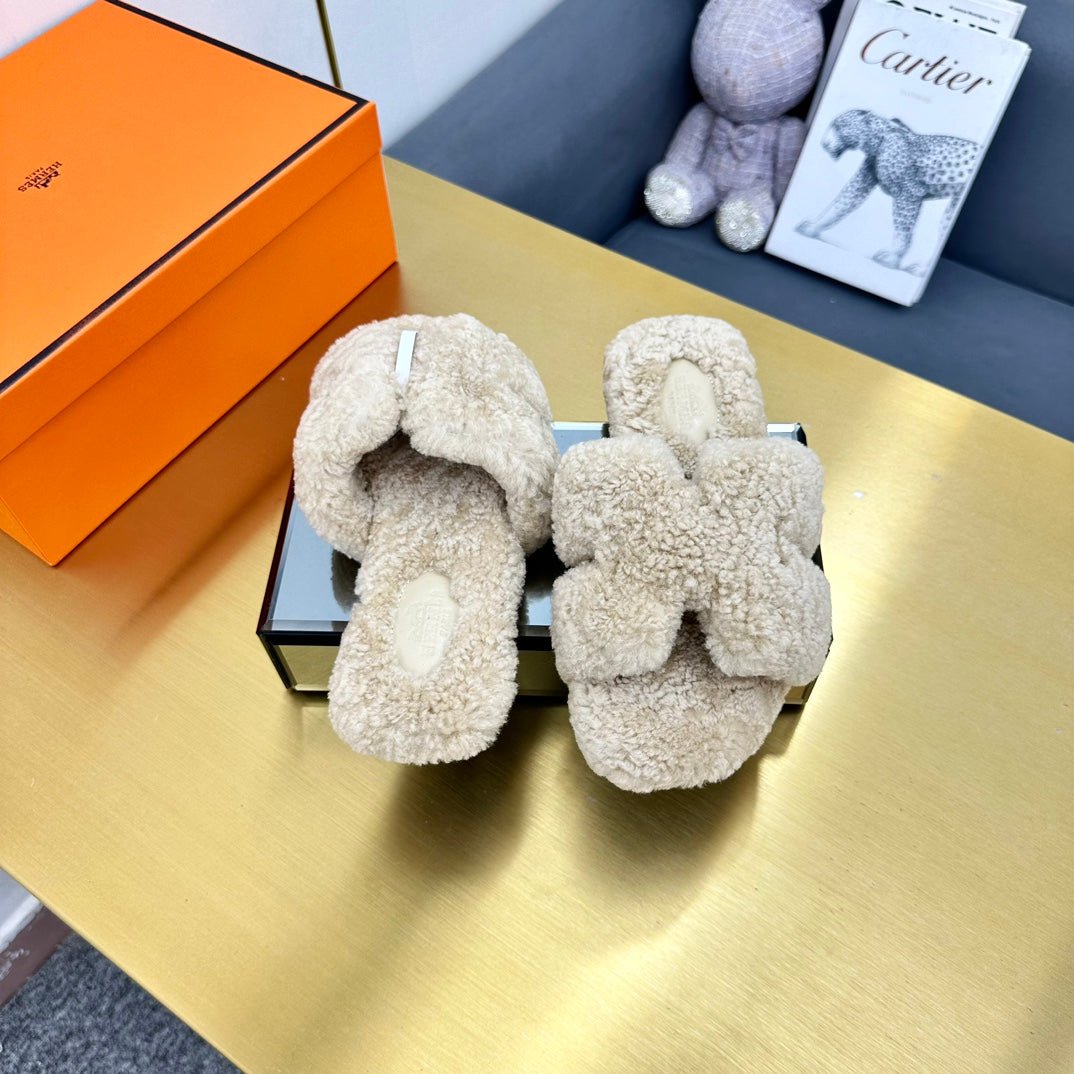 ORAN SHEARLING SANDALS ECRU TAN - Image 7