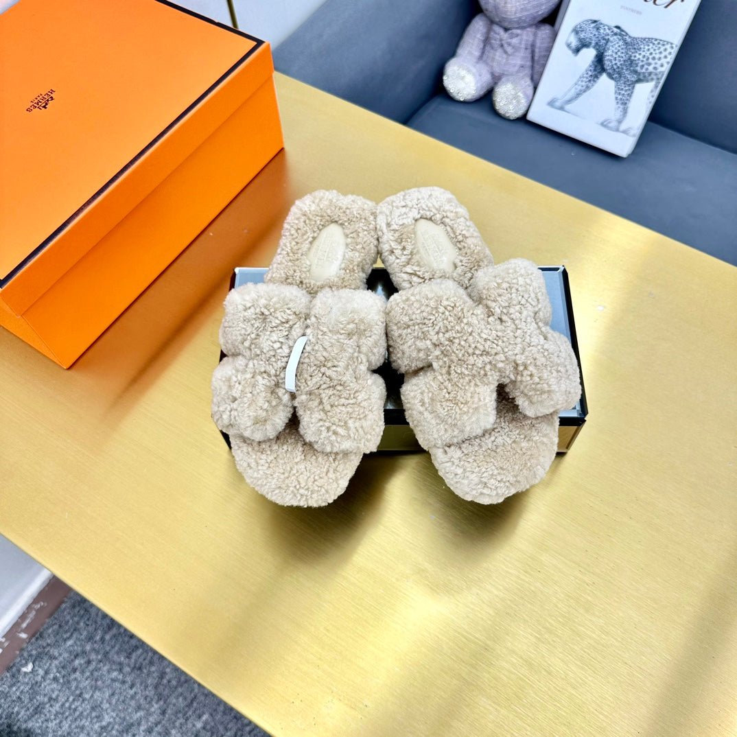 ORAN SHEARLING SANDALS ECRU TAN - Image 3