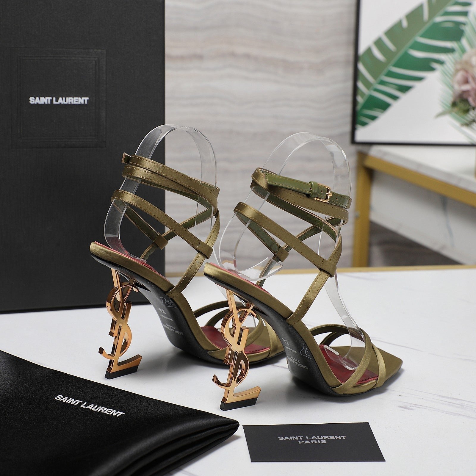 OPYUM SANDALS IN CUBA GOLD SATIN CREPE - Image 5