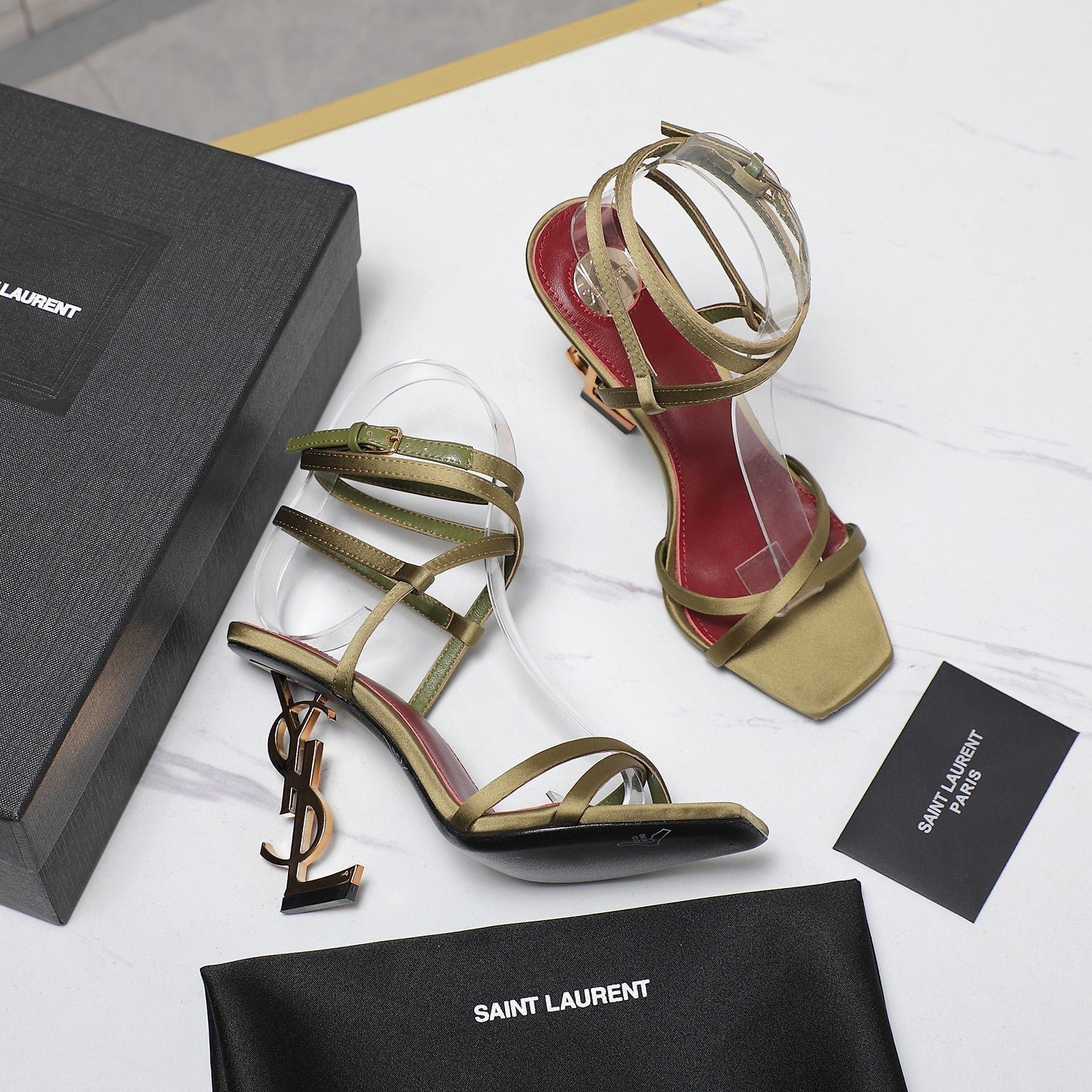 OPYUM SANDALS IN CUBA GOLD SATIN CREPE - Image 6