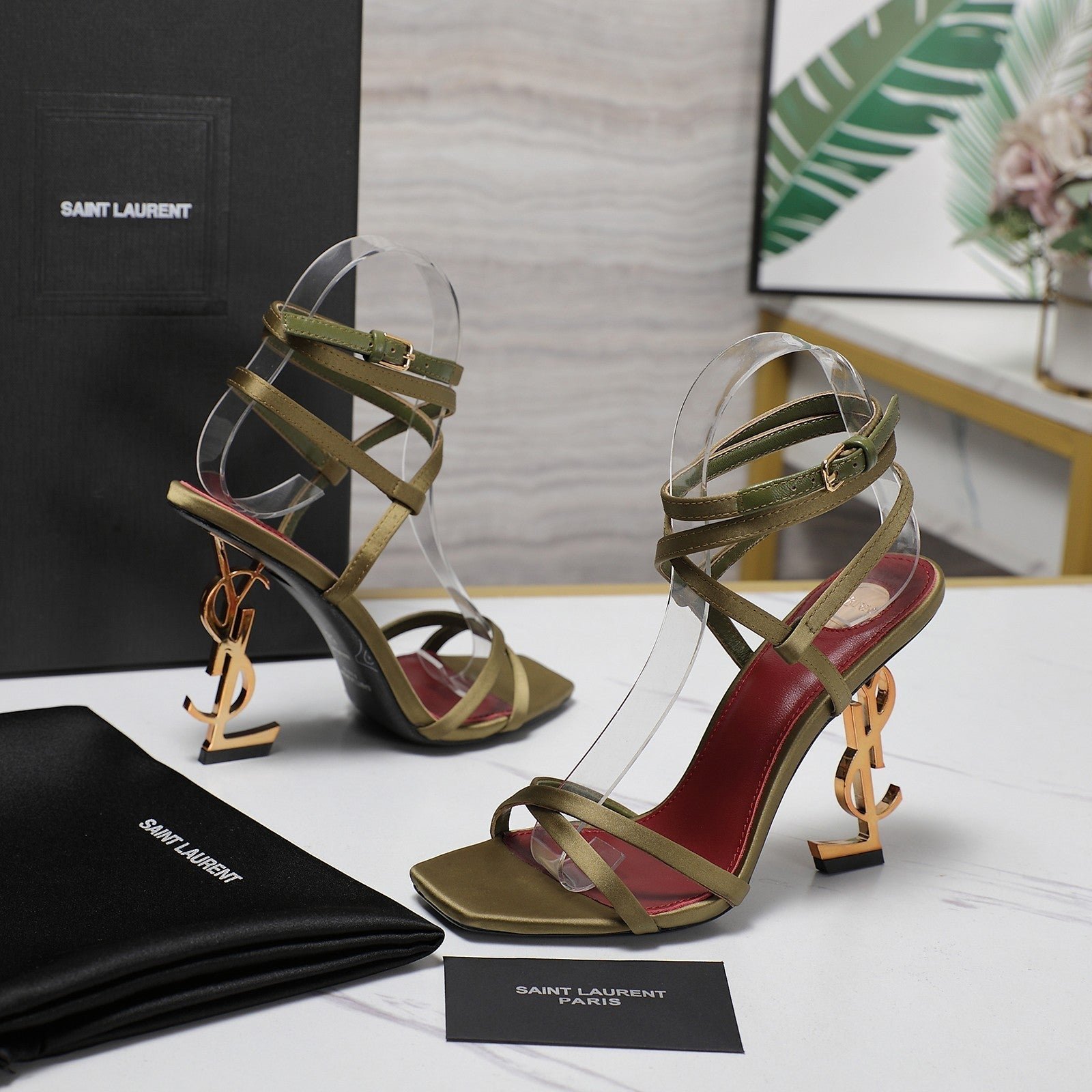 OPYUM SANDALS IN CUBA GOLD SATIN CREPE - Image 7