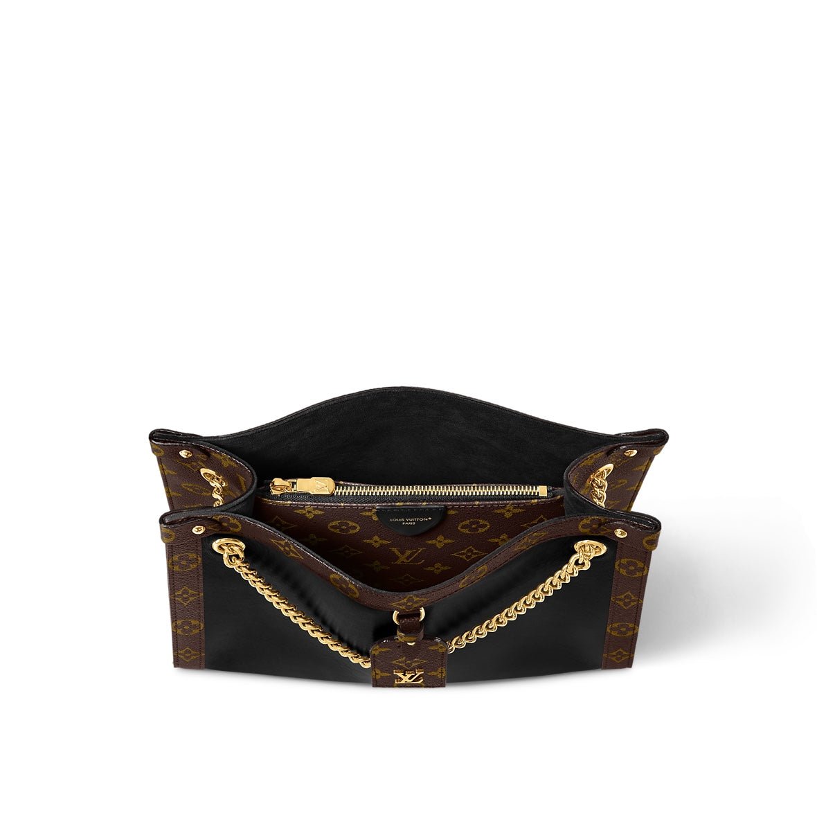 NOVA PM 31 IN BLACK CALFSKIN AND BROWN MONOGRAM CANVAS TRIM - Image 3