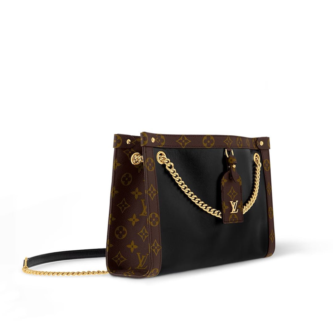 NOVA PM 31 IN BLACK CALFSKIN AND BROWN MONOGRAM CANVAS TRIM - Image 4