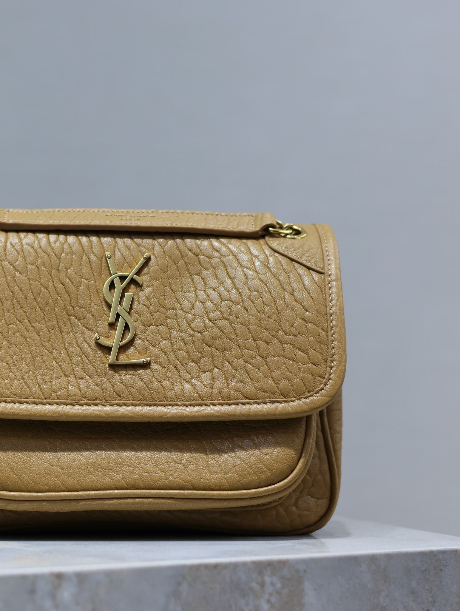 NIKI BABY 22 IN DIJON YELLOW ELEPHANT PATTERN LAMBSKIN - Image 4