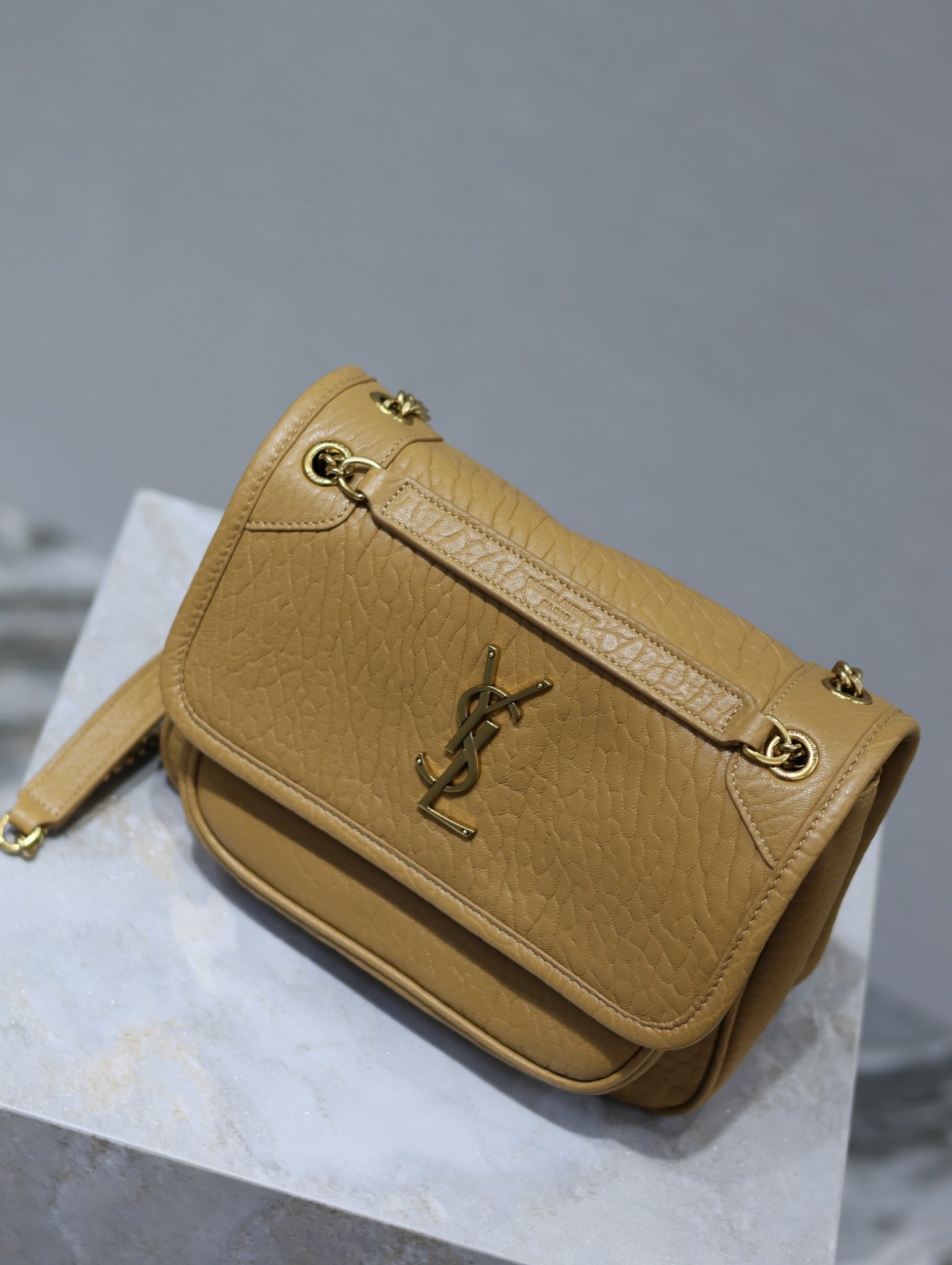 NIKI BABY 22 IN DIJON YELLOW ELEPHANT PATTERN LAMBSKIN - Image 8