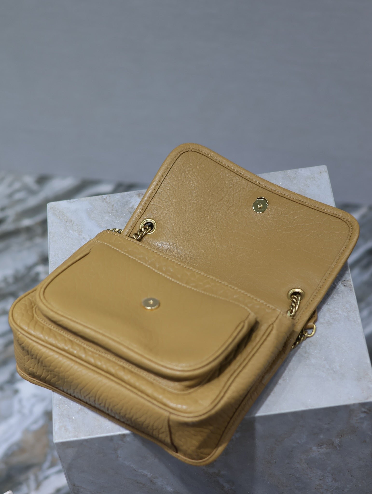NIKI BABY 22 IN DIJON YELLOW ELEPHANT PATTERN LAMBSKIN - Image 9