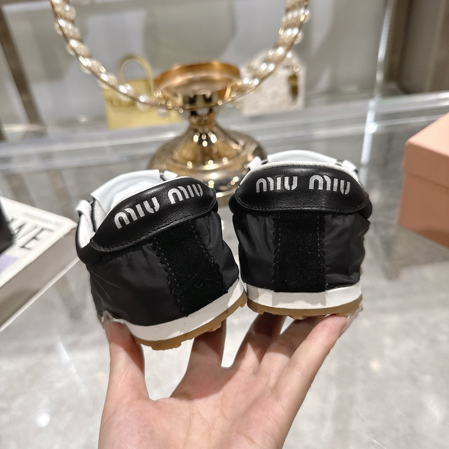 PLUME NAPPA SNEAKERS IN BLACK SUEDE AND CANVAS - Image 3