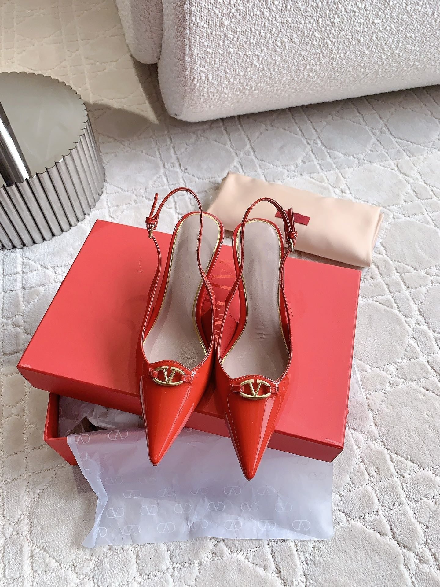 Vlogo Slingback Pump 65MM Shiny Red - Image 3