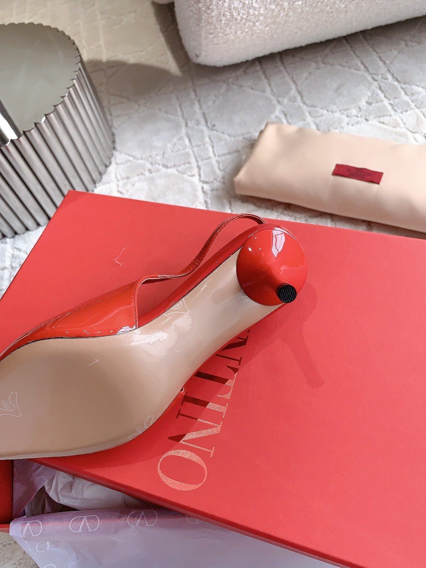 Vlogo Slingback Pump 65MM Shiny Red - Image 9