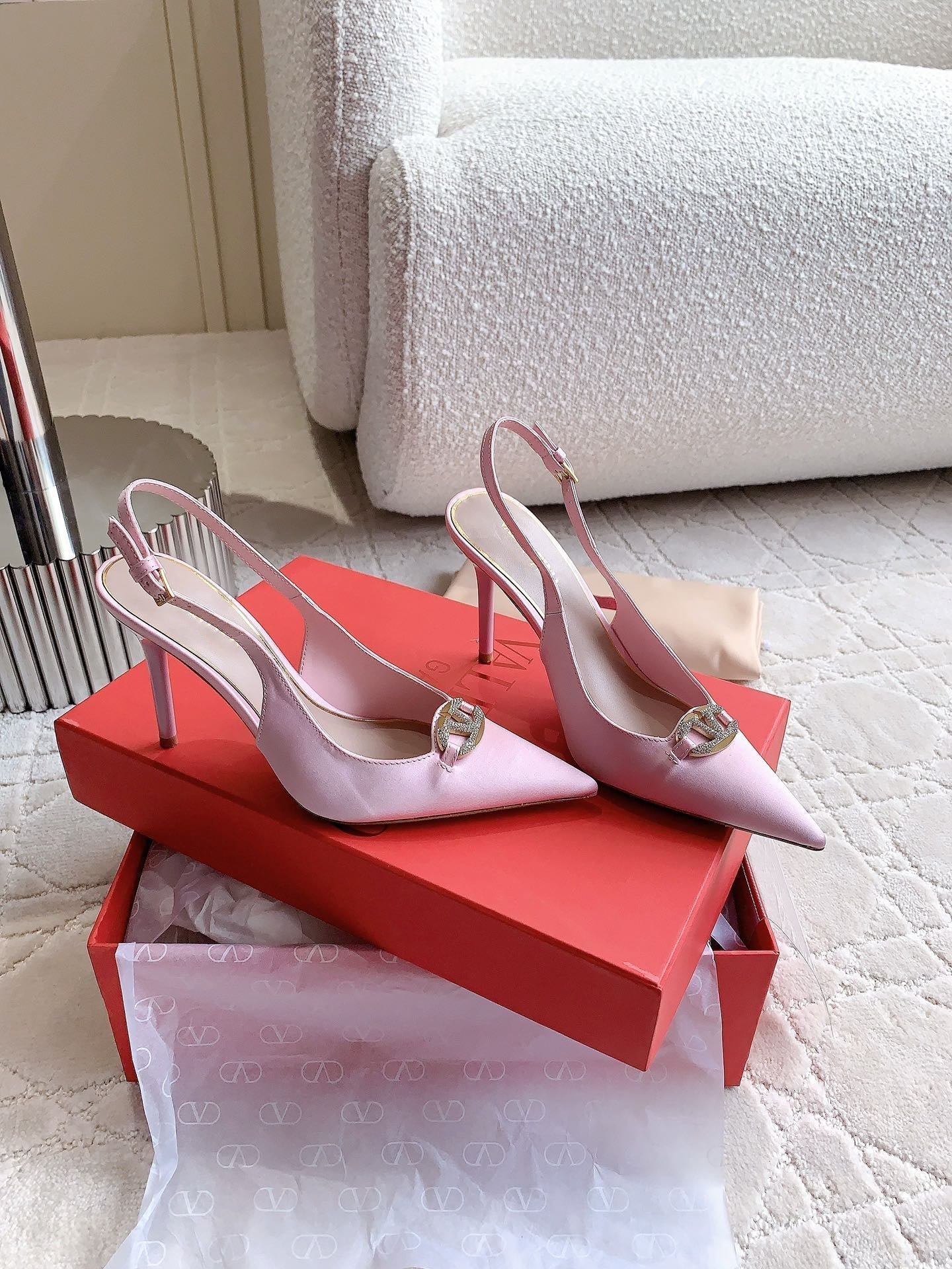 Vlogo Slingback Pump 90MM Pink - Image 4